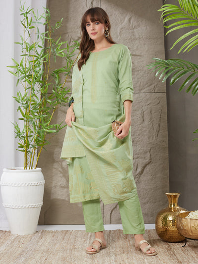 Aesthetic Handloom Cotton Weaving Suit Set