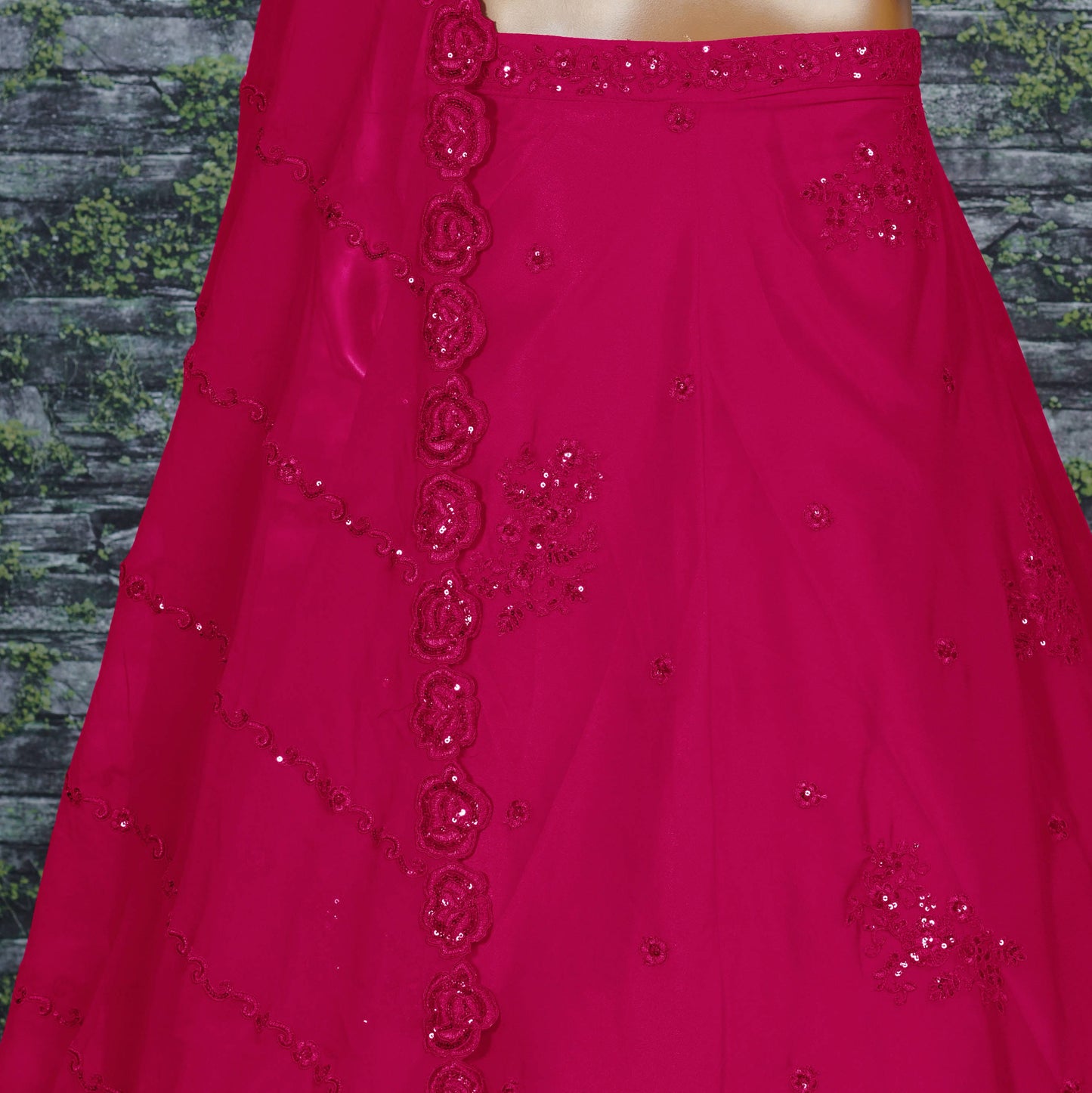 Rani Pink Sequin Embroidered Designer Lehenga Choli Set