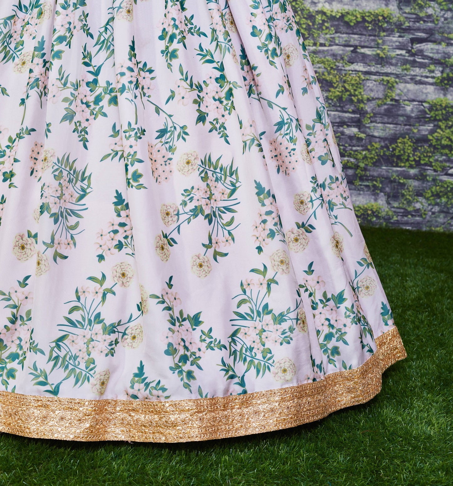 Ivory Bloom Organza Luxury Lehenga Choli Set