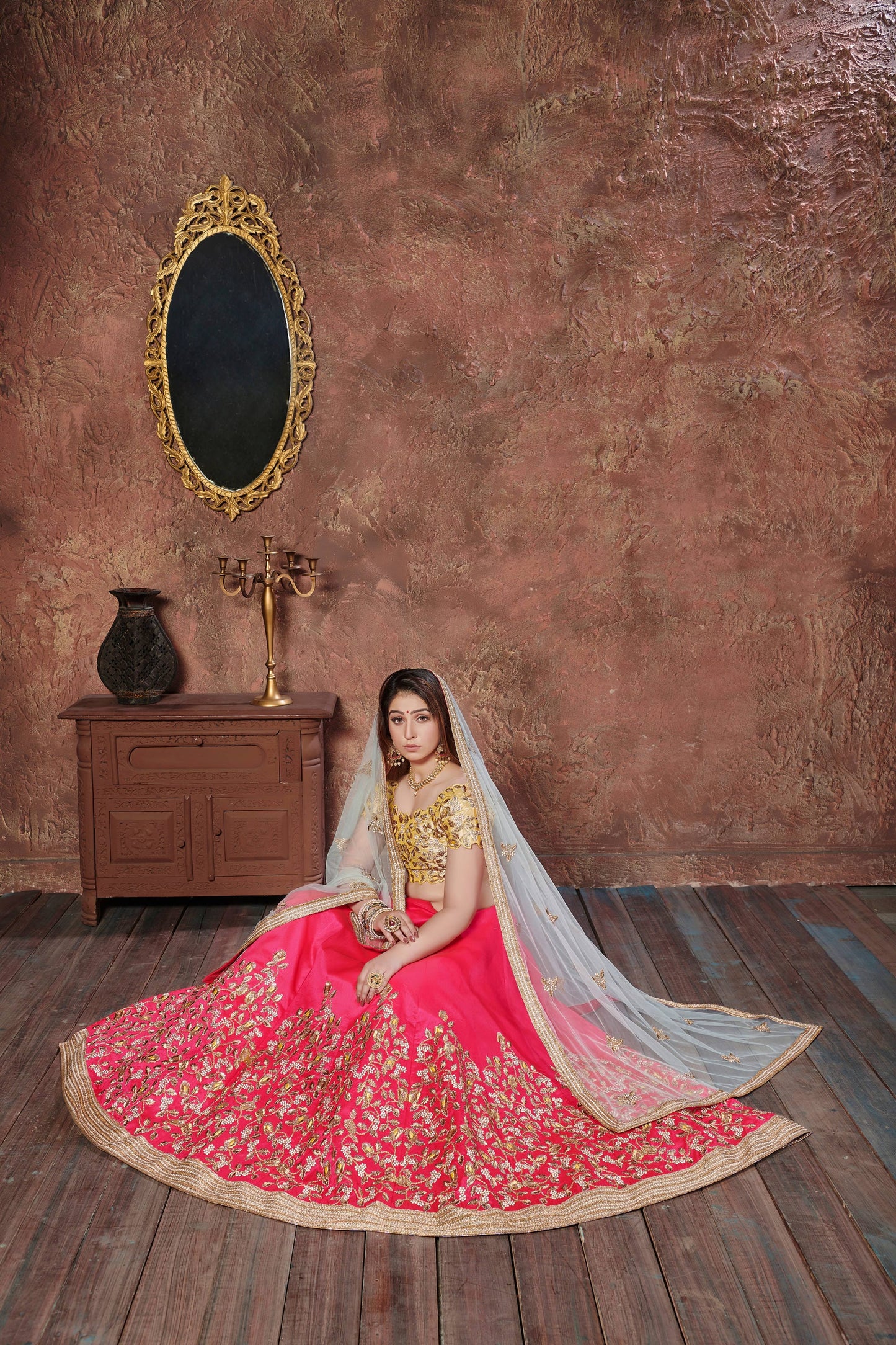 Pink Mulberry Silk Embroidered Lehenga Choli Set