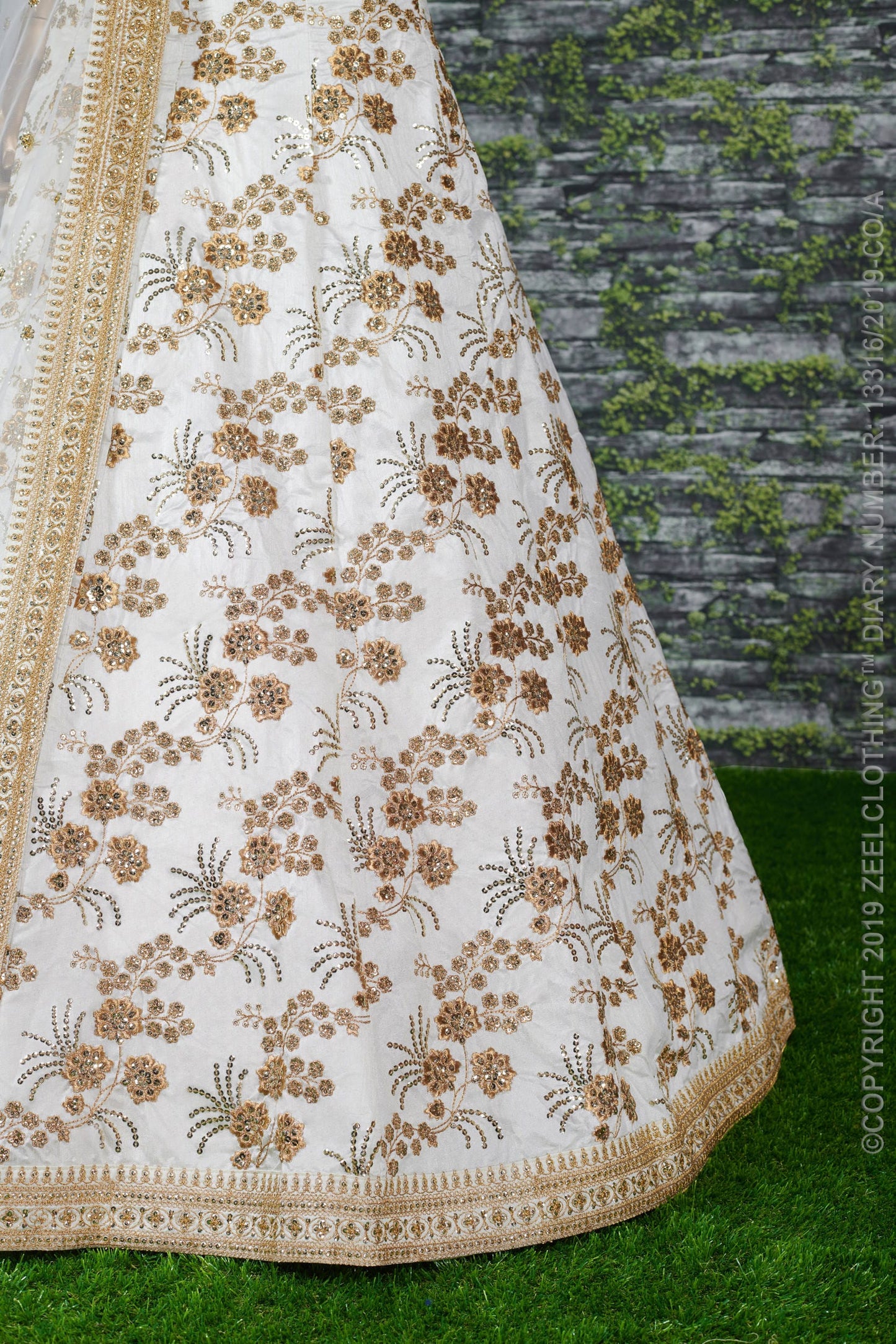 Ivory Grace Thai Silk Bridal Lehenga Choli Set
