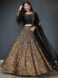 Black Sequin Party Wear Lehenga Choli Set