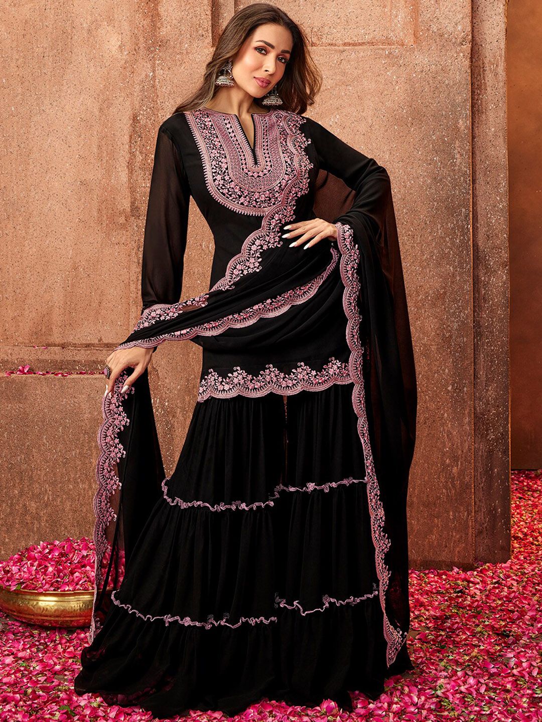 Midnight Black Noor Georgette Suit Set