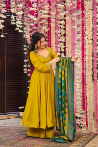 Mustard Yellow Noor Chanderi Suit Set