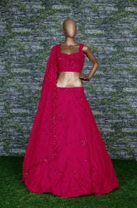 Rani Pink Sequin Embroidered Designer Lehenga Choli Set
