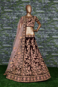 Royal Noir Floral Embroidered Designer Lehenga Set