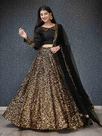 Black Sequin Party Wear Lehenga Choli Set