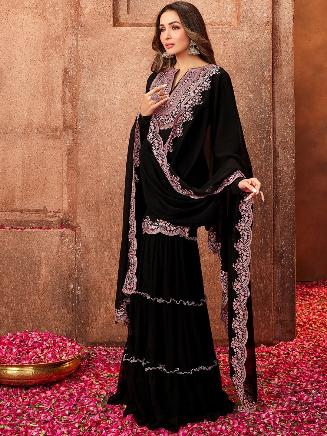 Midnight Black Noor Georgette Suit Set