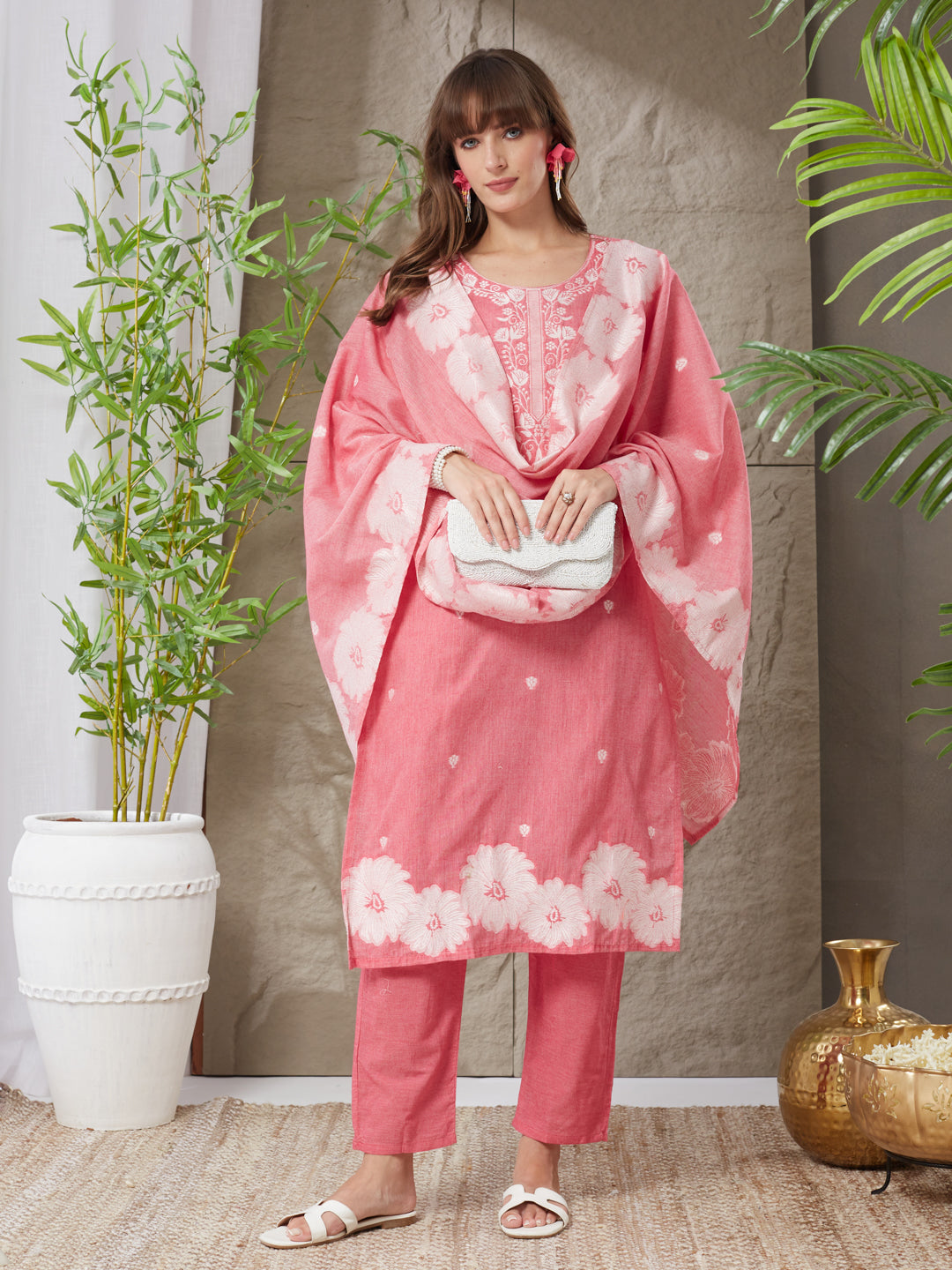 Very Attractive Handloom Cotton Weaving Suit Set