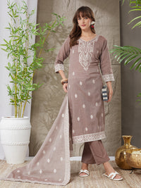 Very Pleasing Handloom Cotton Weaving Suit Set
