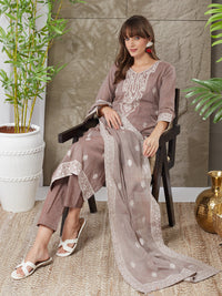 Very Pleasing Handloom Cotton Weaving Suit Set