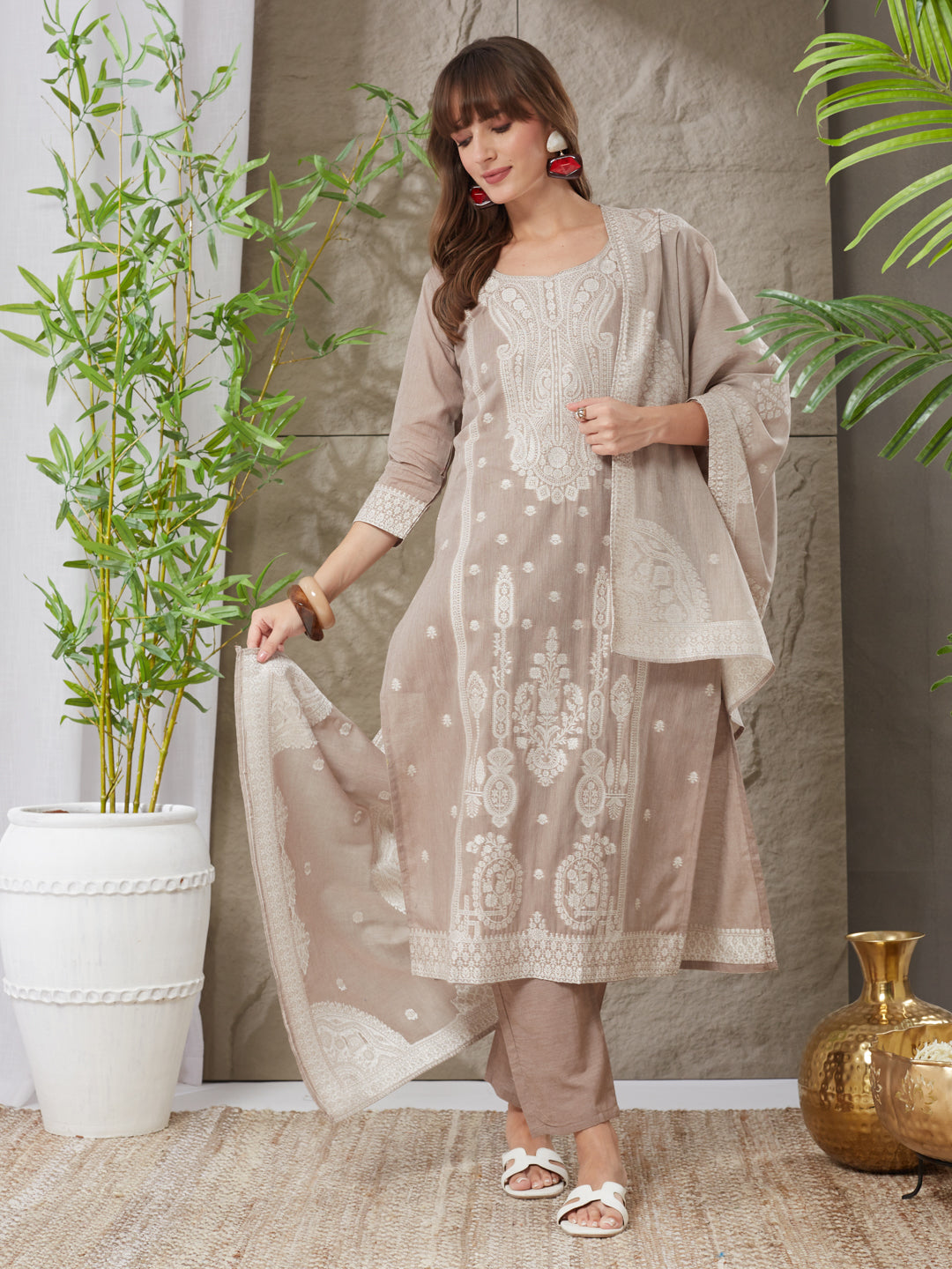 Very Prepossessing Handloom Cotton Weaving Suit Set