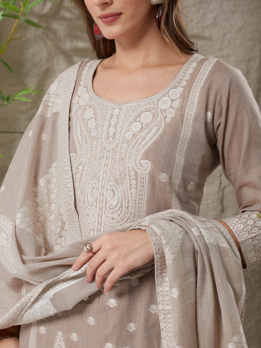 Very Prepossessing Handloom Cotton Weaving Suit Set