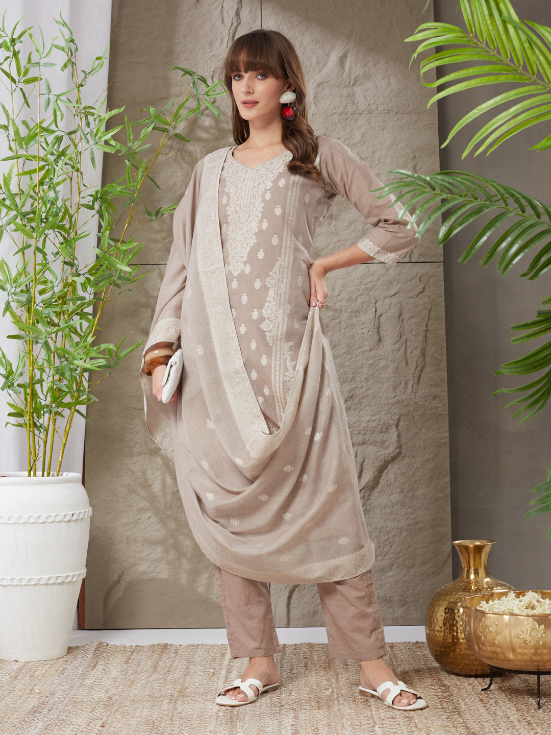 Very Lovely Handloom Cotton Weaving Suit Set