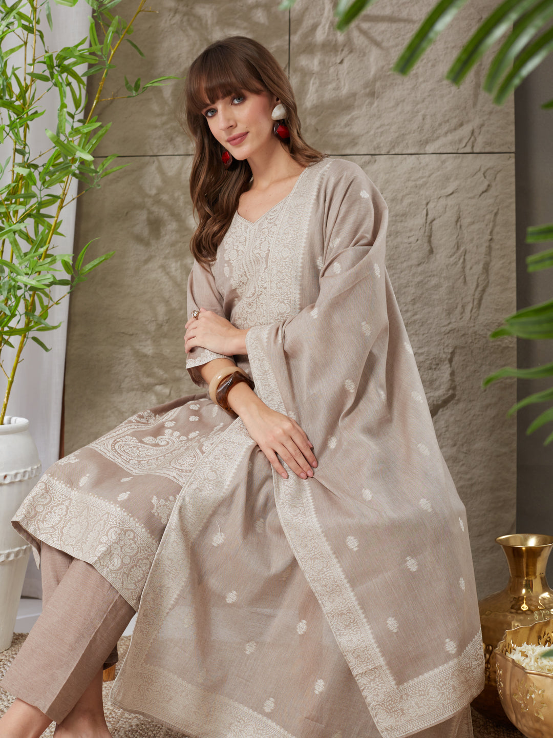 Very Lovely Handloom Cotton Weaving Suit Set