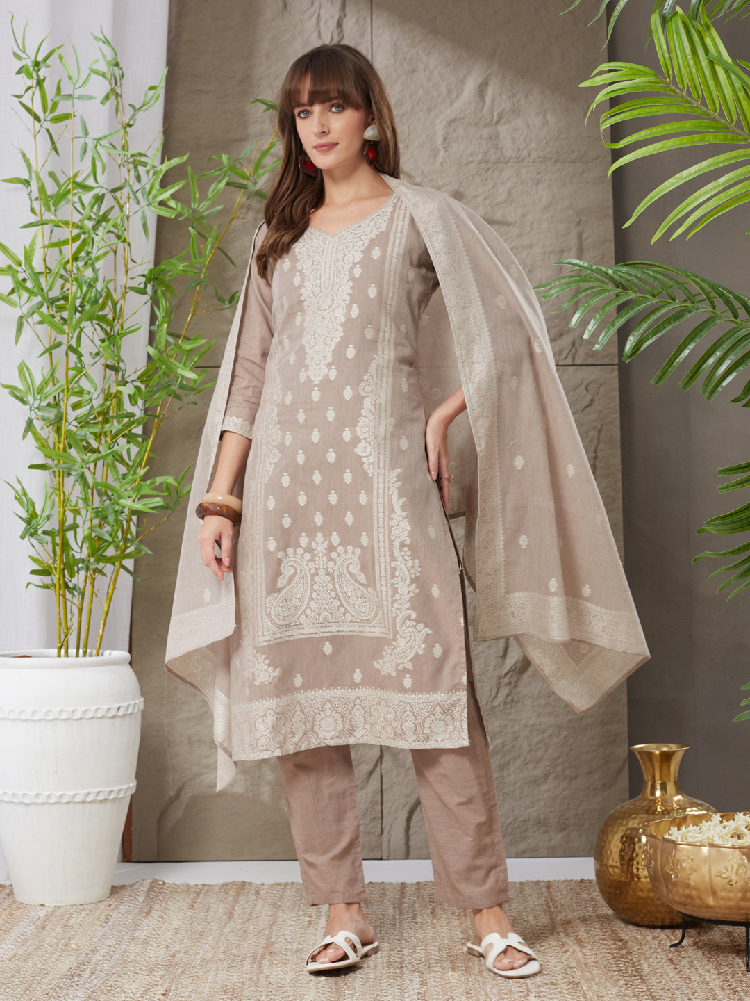 Very Lovely Handloom Cotton Weaving Suit Set