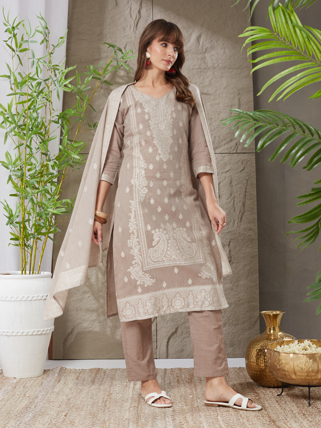 Very Lovely Handloom Cotton Weaving Suit Set