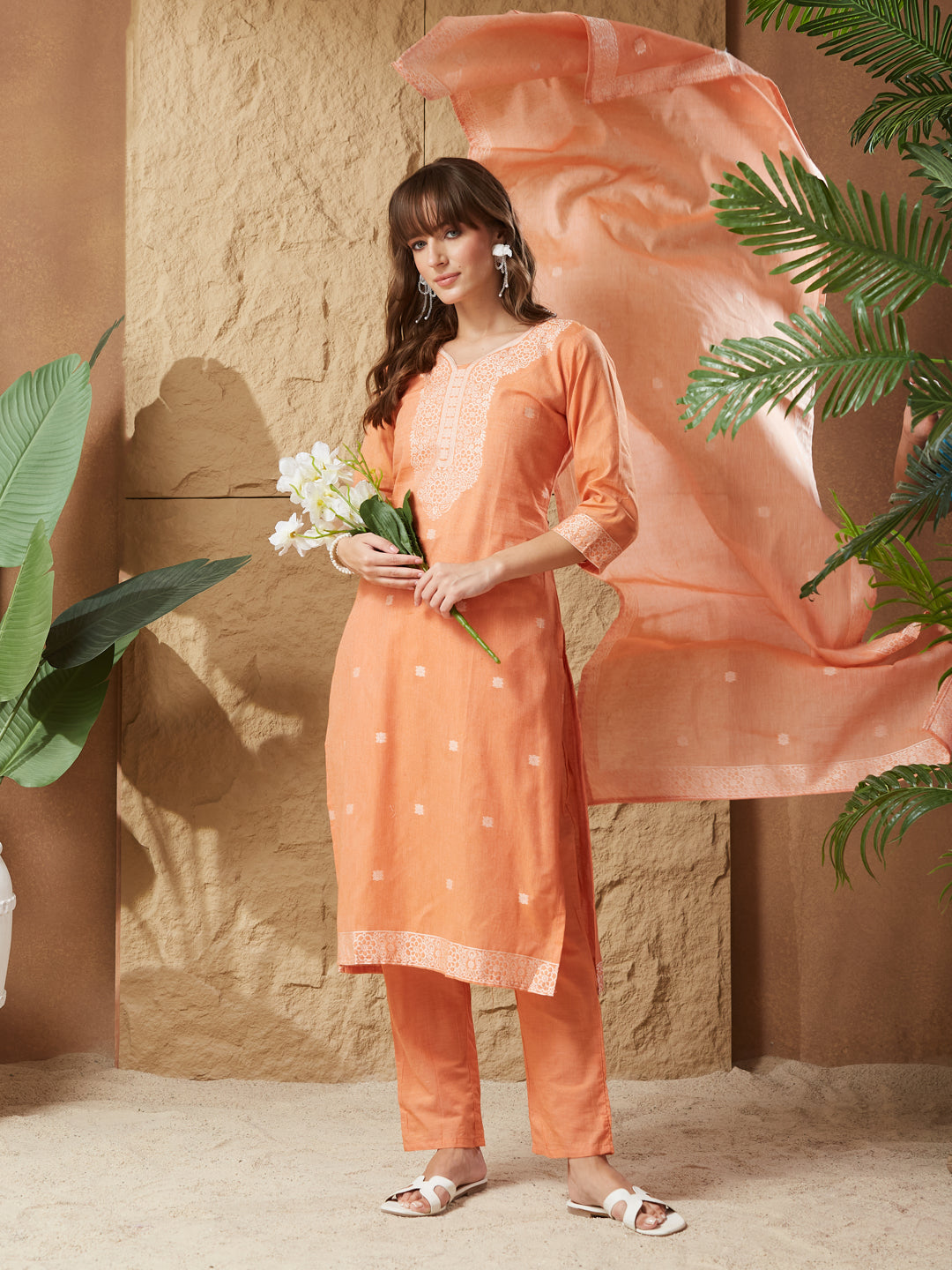 Vintage Handloom Cotton Weaving Suit Set