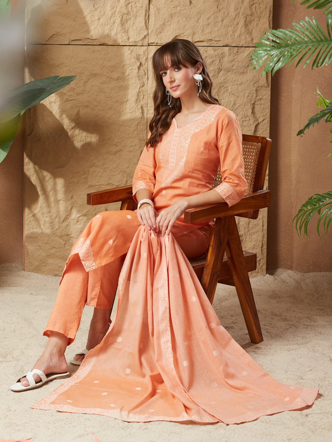 Vintage Handloom Cotton Weaving Suit Set