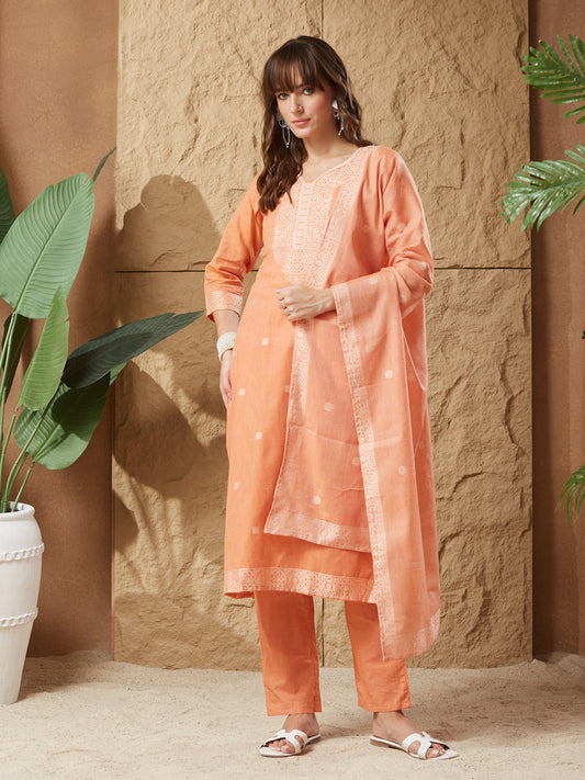 Vintage Handloom Cotton Weaving Suit Set