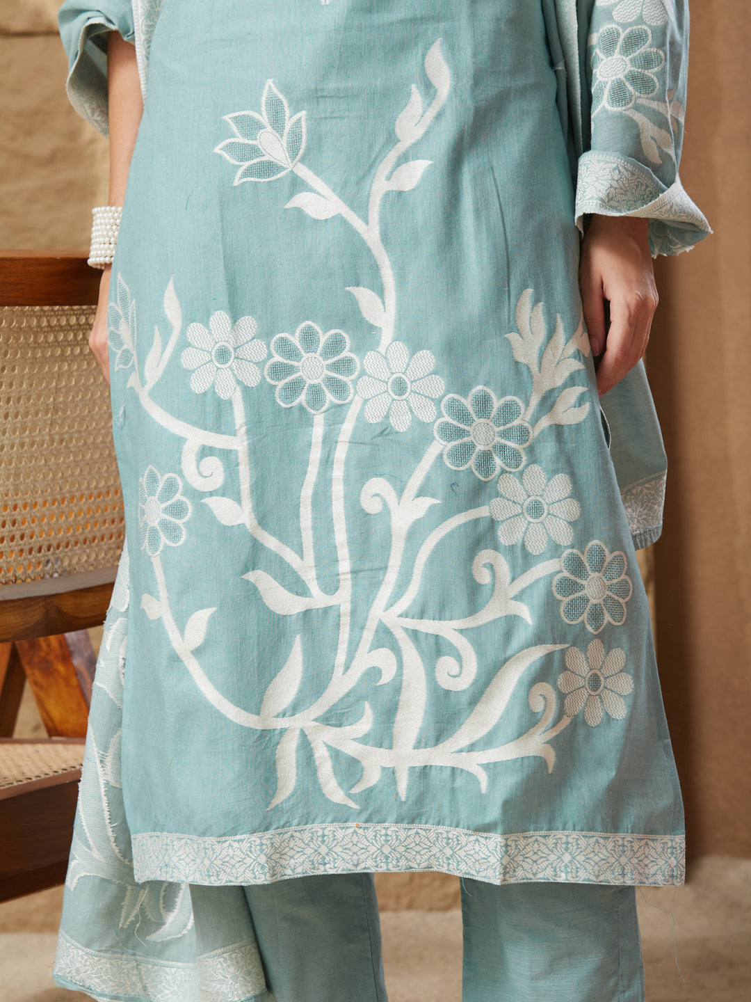 Vintage Handloom Cotton Weaving Suit Set