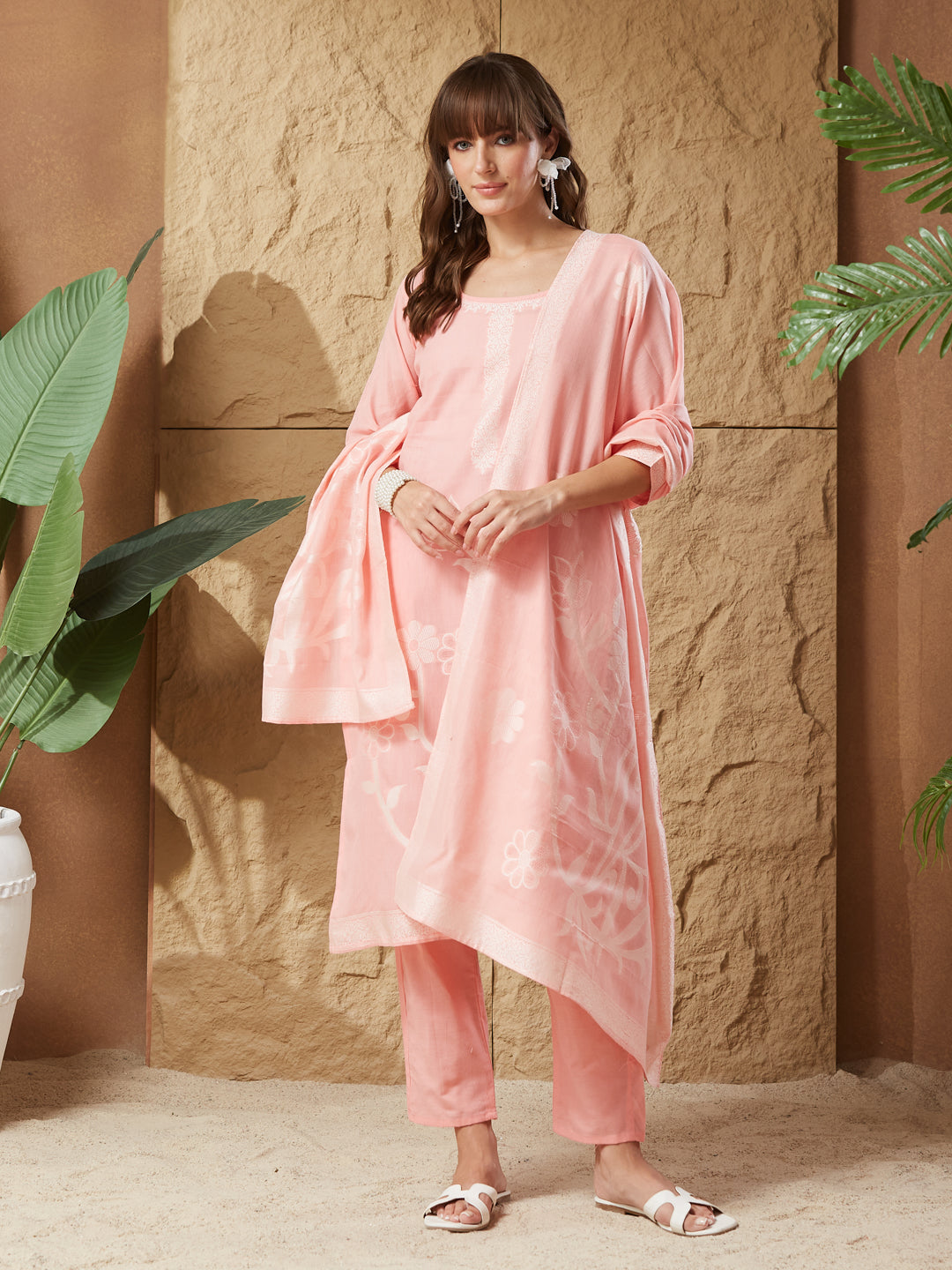 Wedding Pestal Handloom Cotton Weaving Suit Set