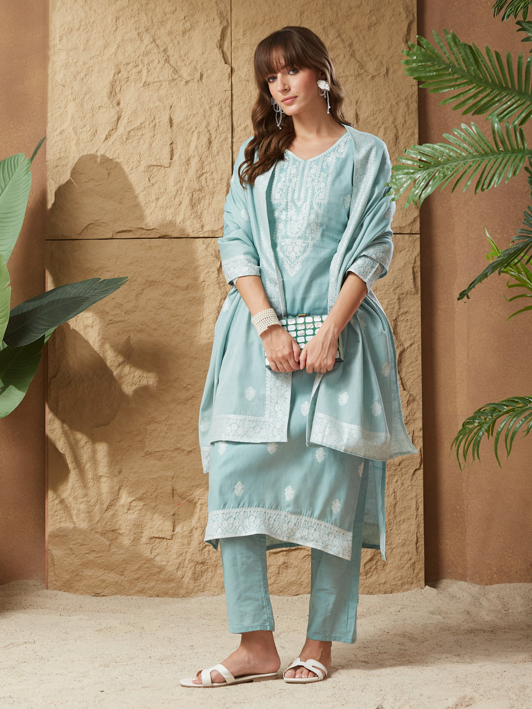 Vintage Handloom Cotton Weaving Suit Set