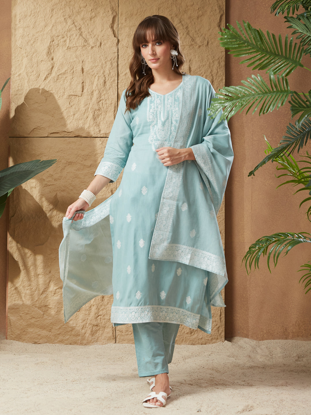 Vintage Handloom Cotton Weaving Suit Set