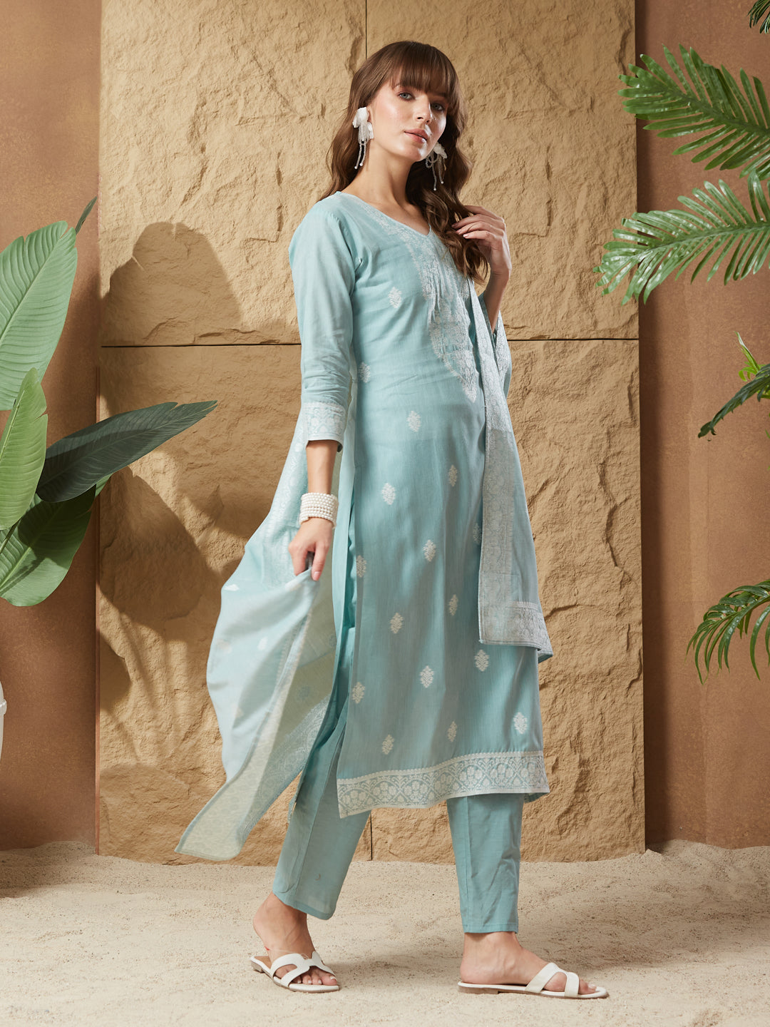 Vintage Handloom Cotton Weaving Suit Set