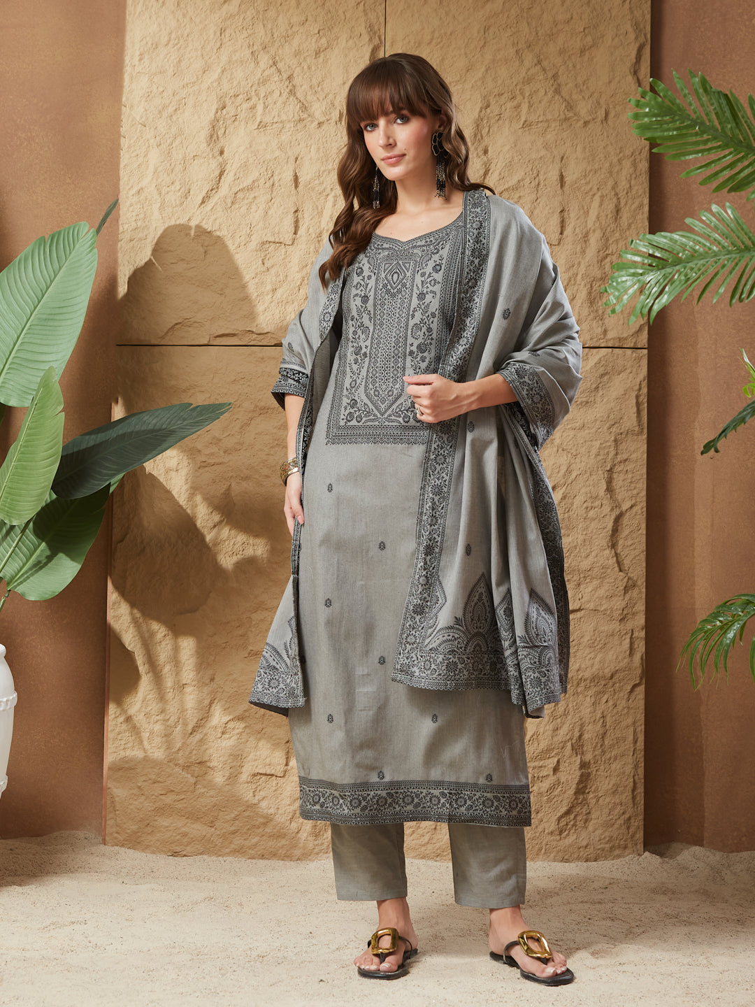 Vintage Handloom Cotton Weaving Suit Set