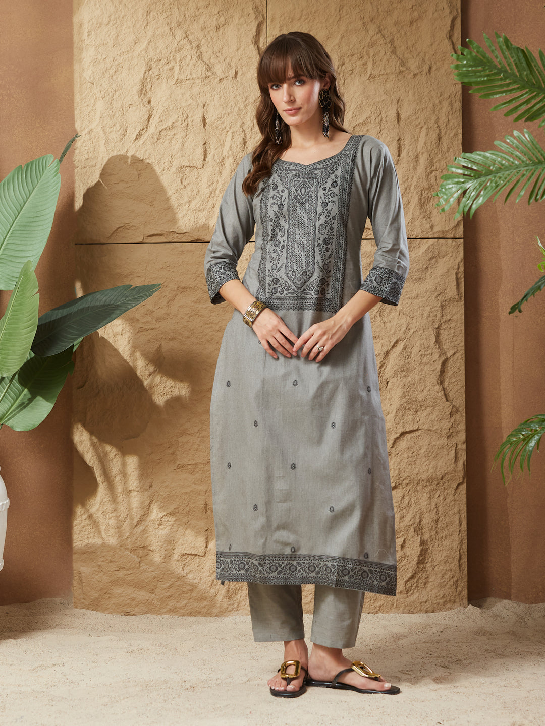 Vintage Handloom Cotton Weaving Suit Set