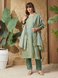 Vintage Mint Handloom Cotton Weaving Suit Set