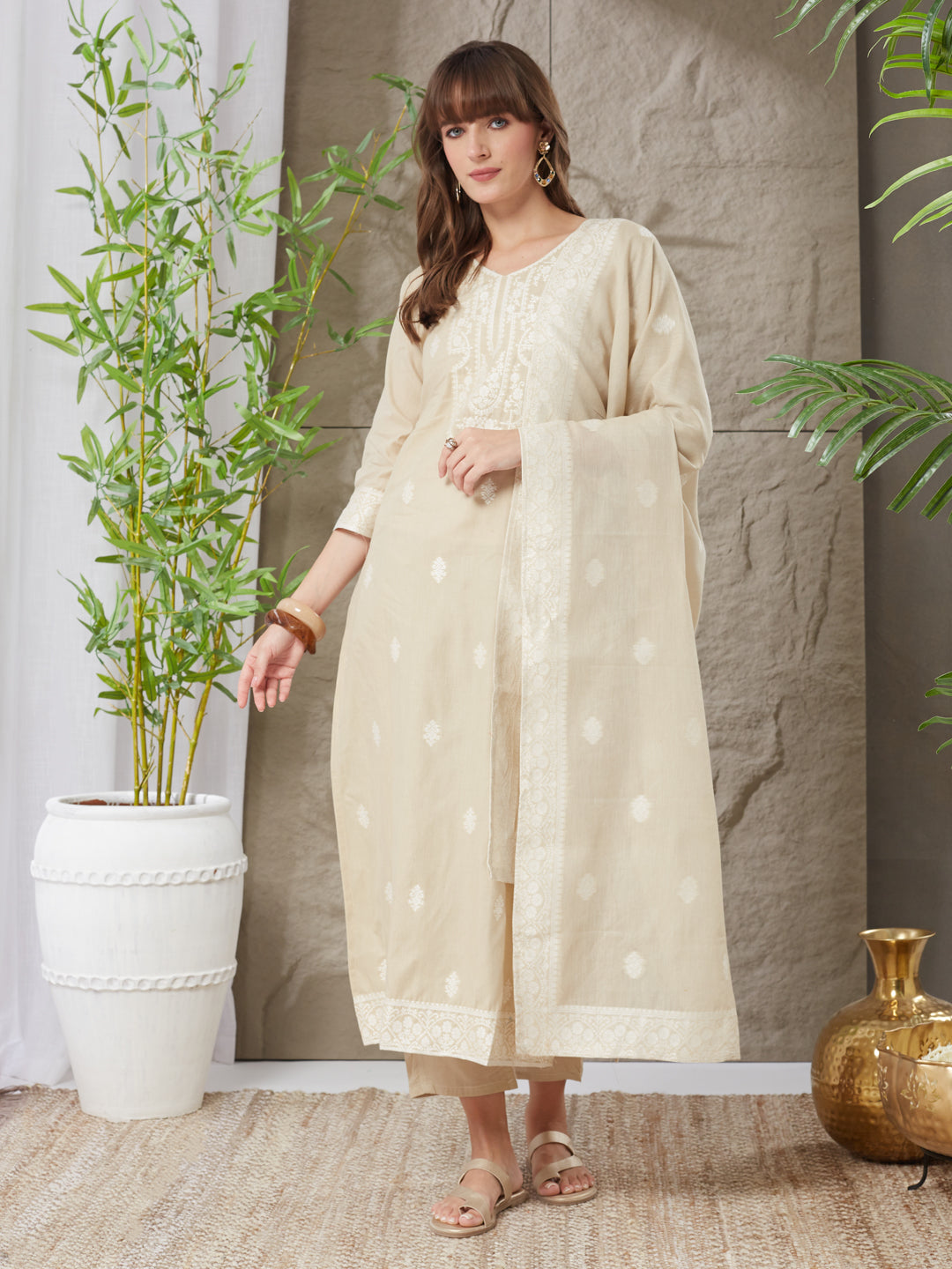 Very Glamorous Handloom Cotton Weaving Suit Set