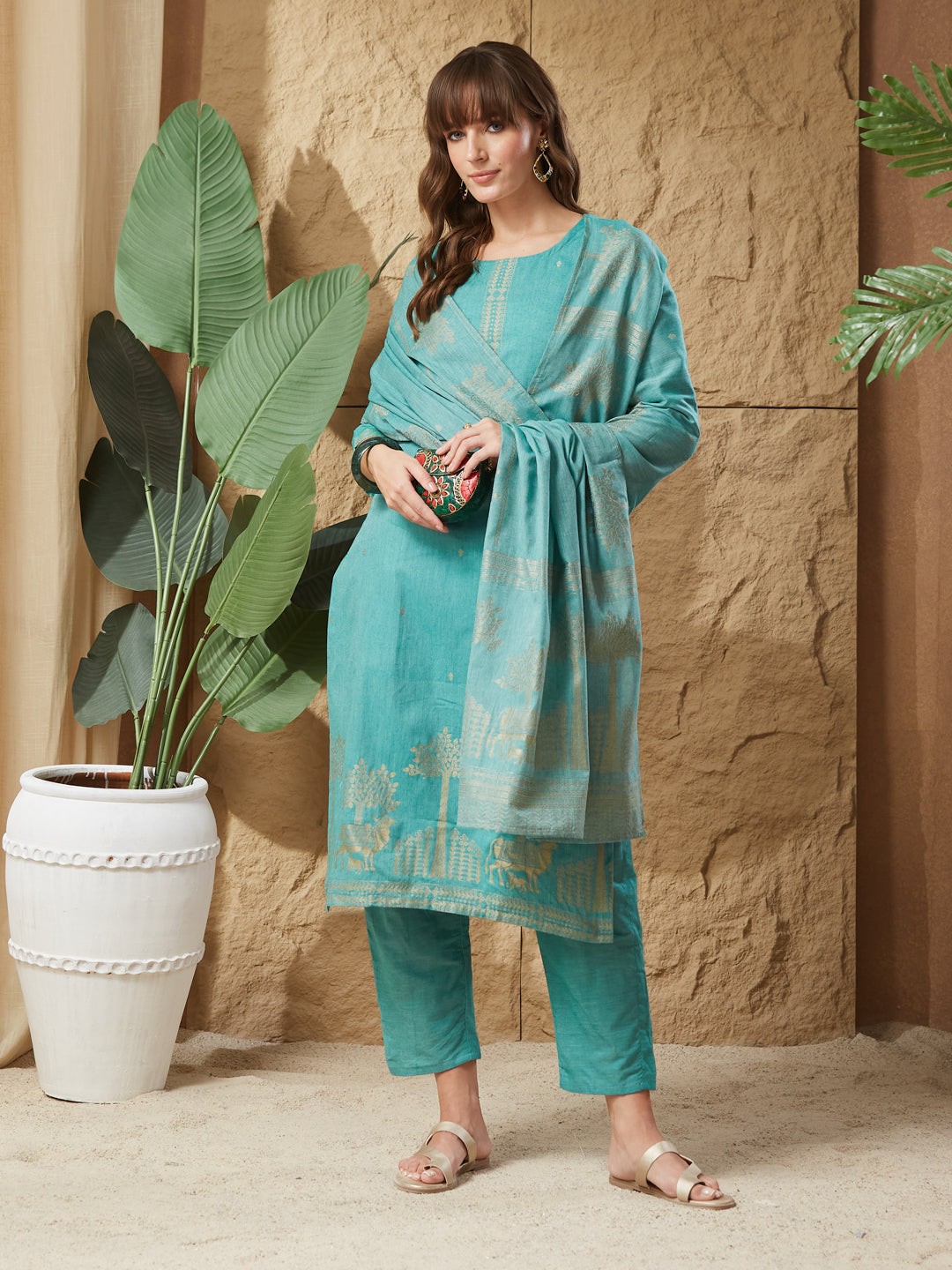 Very Stylist Handloom Cotton Weaving Suit Set