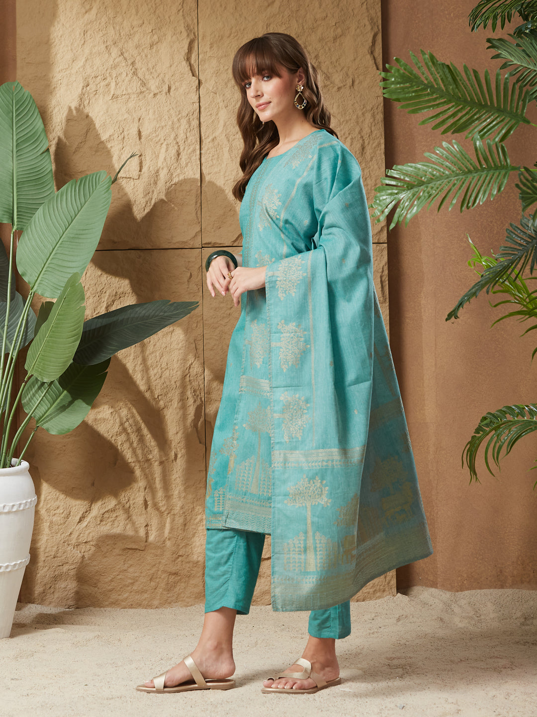 Very Stylist Handloom Cotton Weaving Suit Set