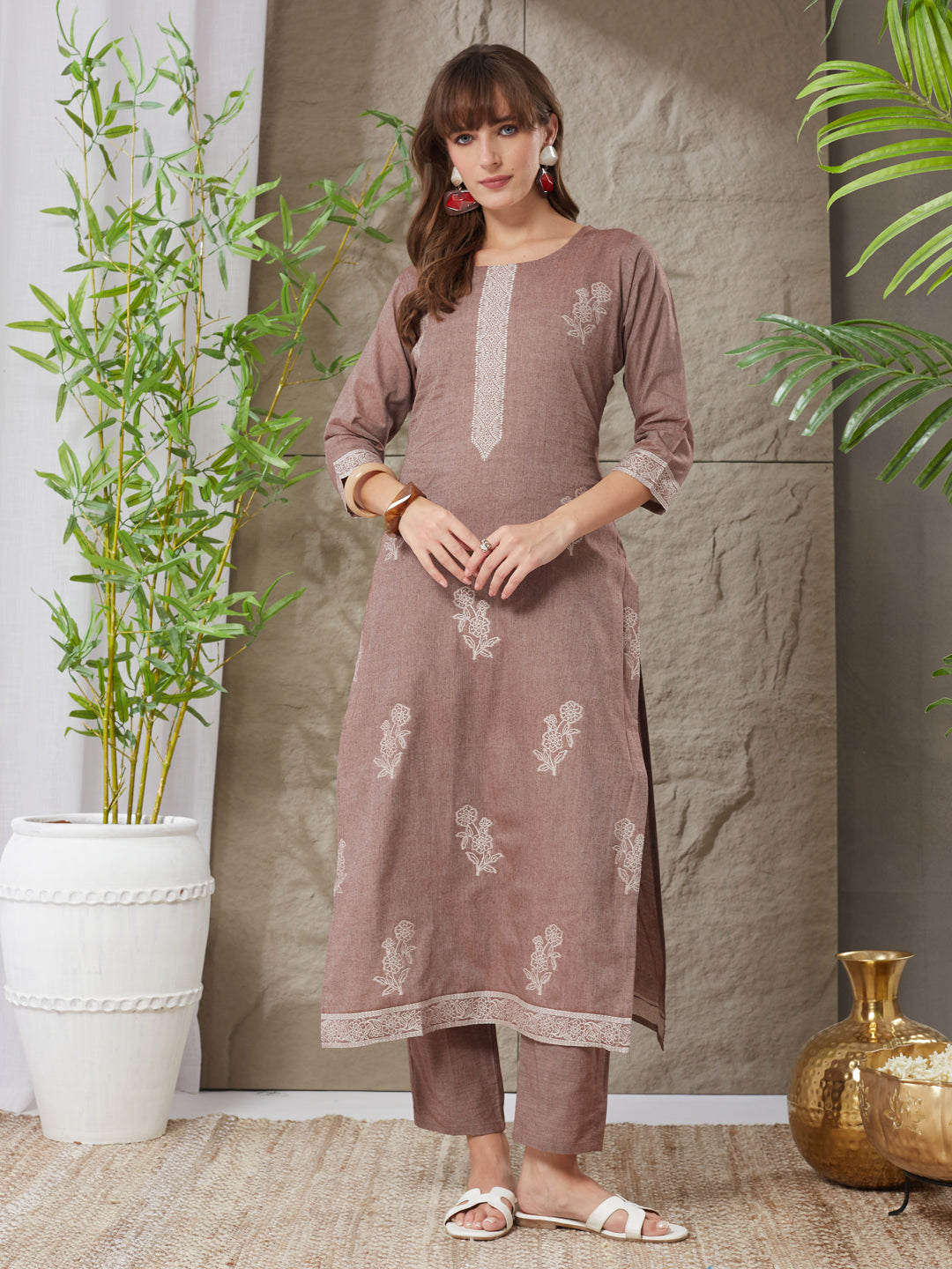 Exquisite Handloom Cotton Weaving Suit Set