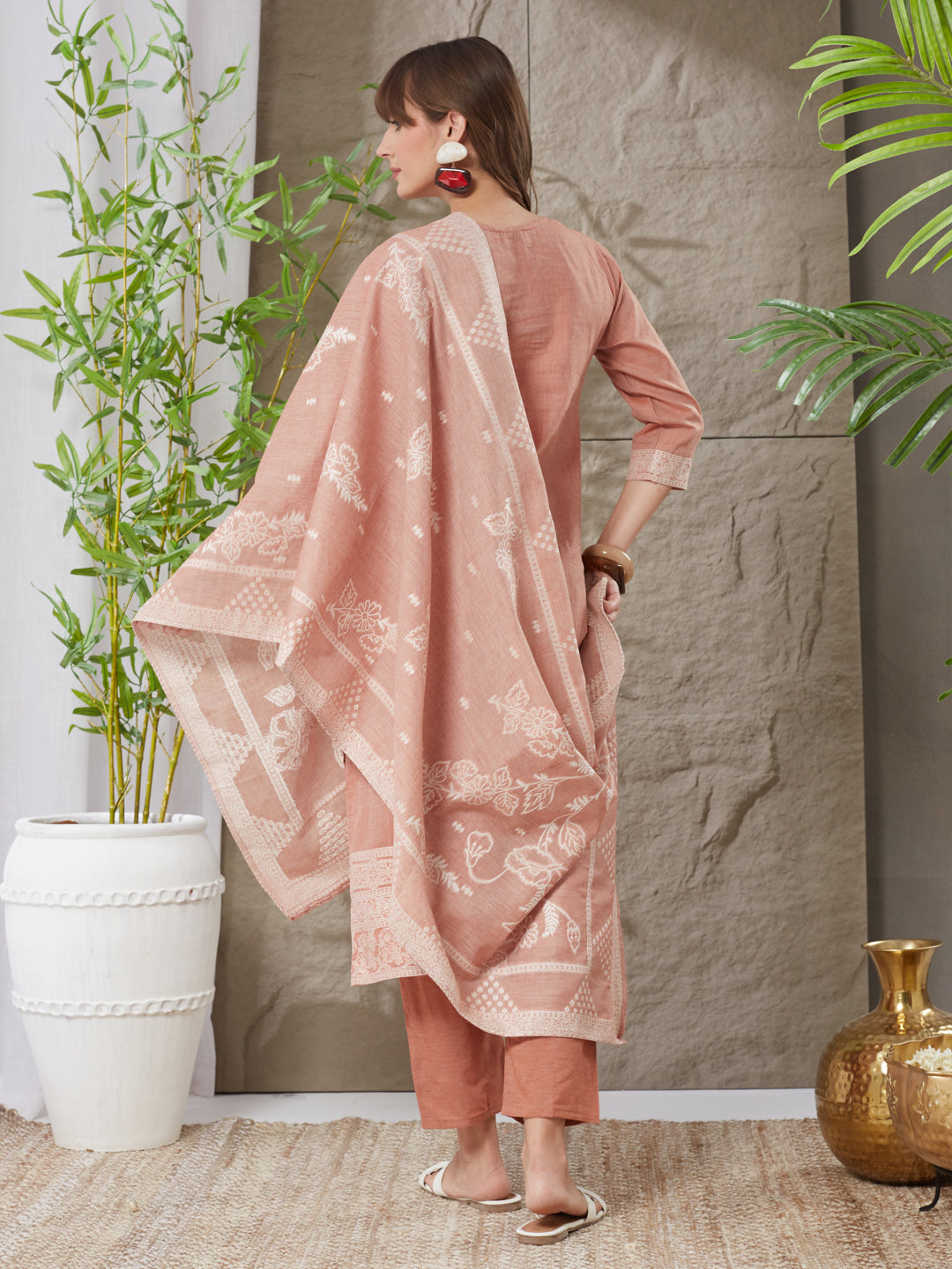 Attractive Handloom Cotton Weaving Suit Set