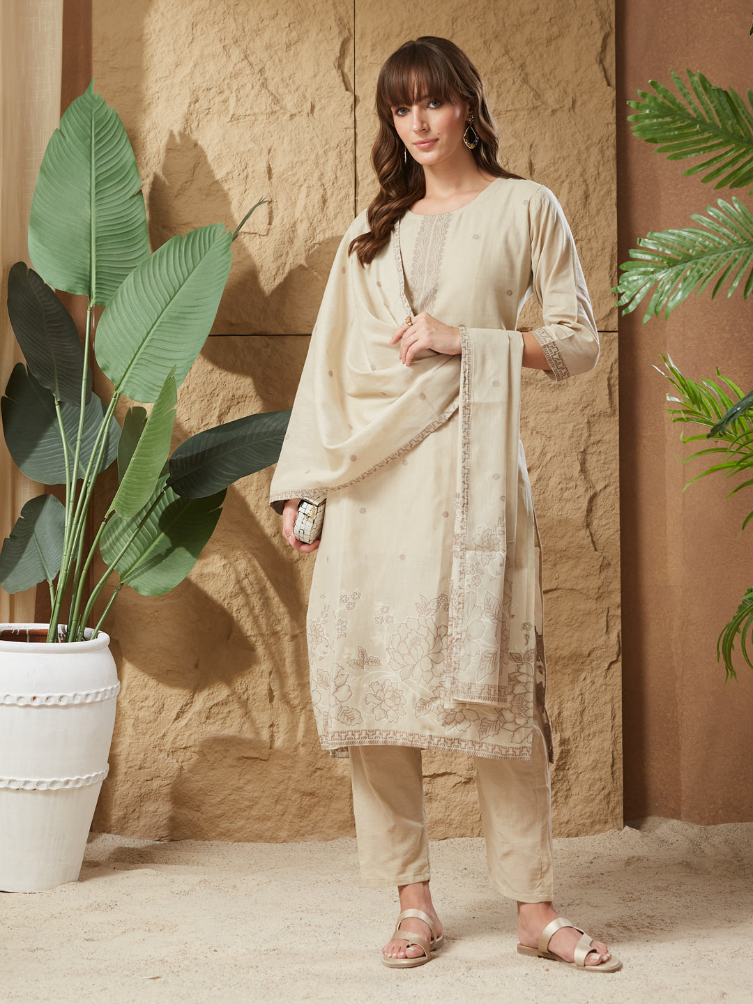 Vintage Handloom Cotton Weaving Suit Set