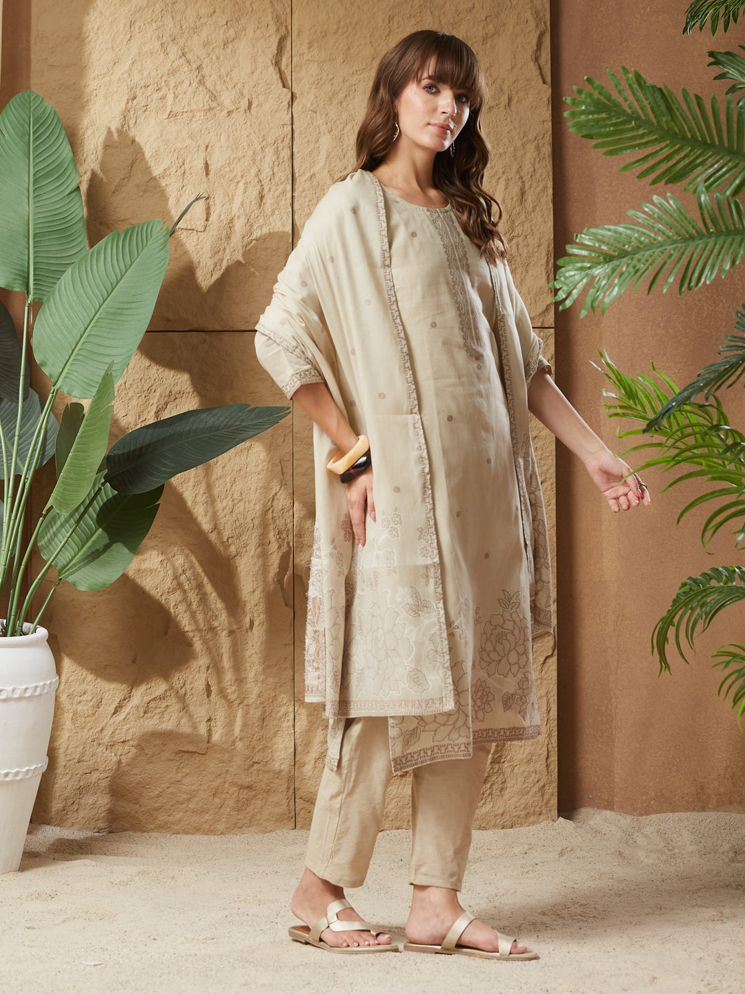 Vintage Handloom Cotton Weaving Suit Set
