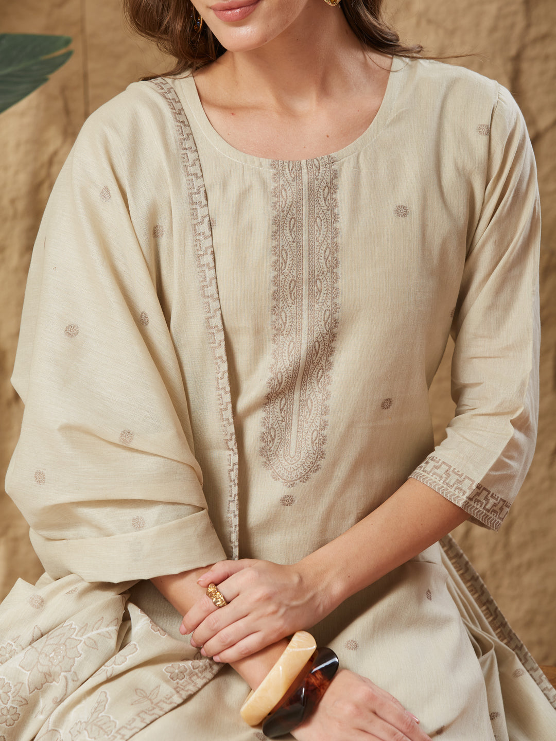 Vintage Handloom Cotton Weaving Suit Set