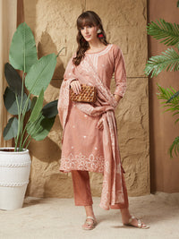 Vintage Rust Handloom Cotton Weaving Suit Set