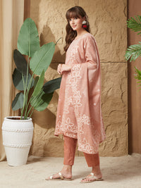 Vintage Rust Handloom Cotton Weaving Suit Set