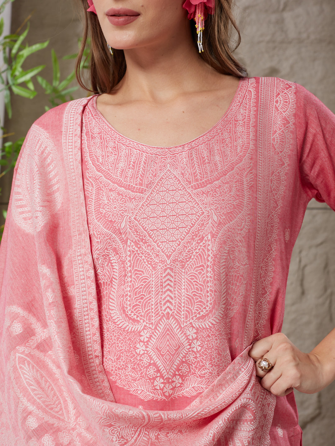 Charming  Handloom Cotton Weaving Suit Set