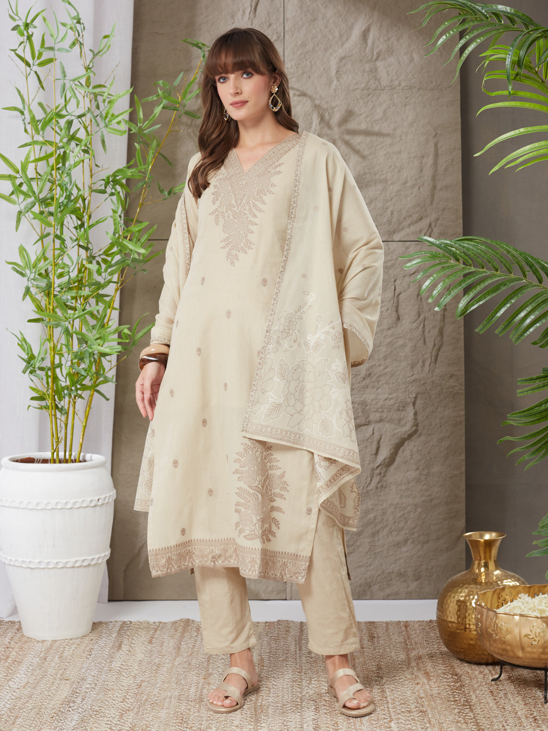 Delightful Handloom Cotton Weaving Suit Set