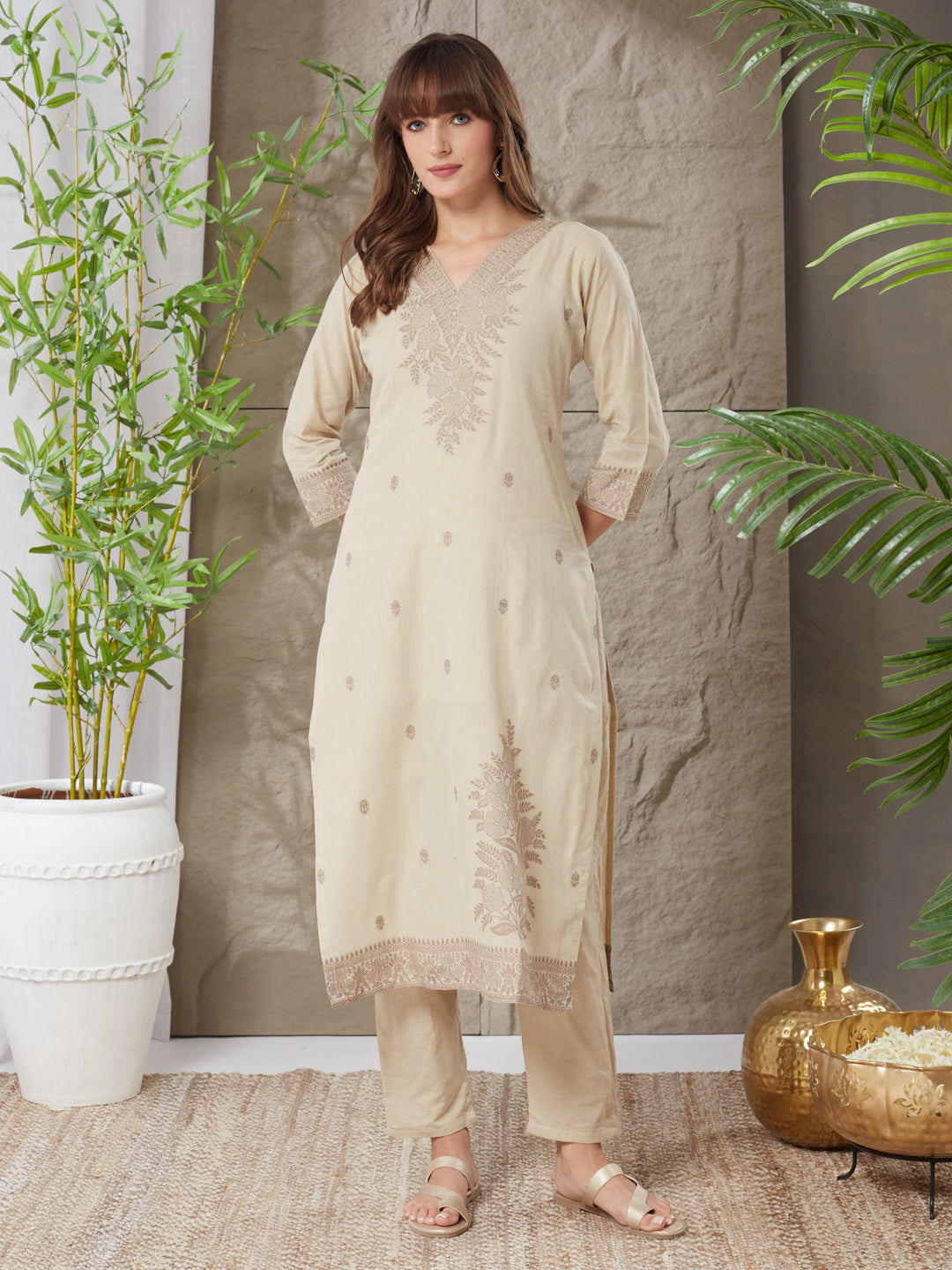 Delightful Handloom Cotton Weaving Suit Set
