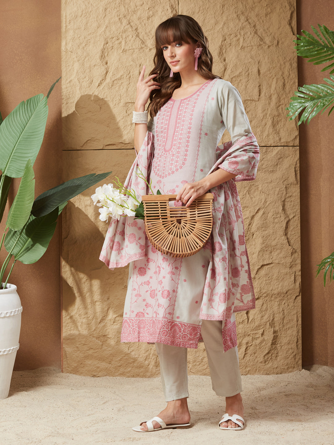Royal Ethnic Handloom Cotton Weaving Suit Set