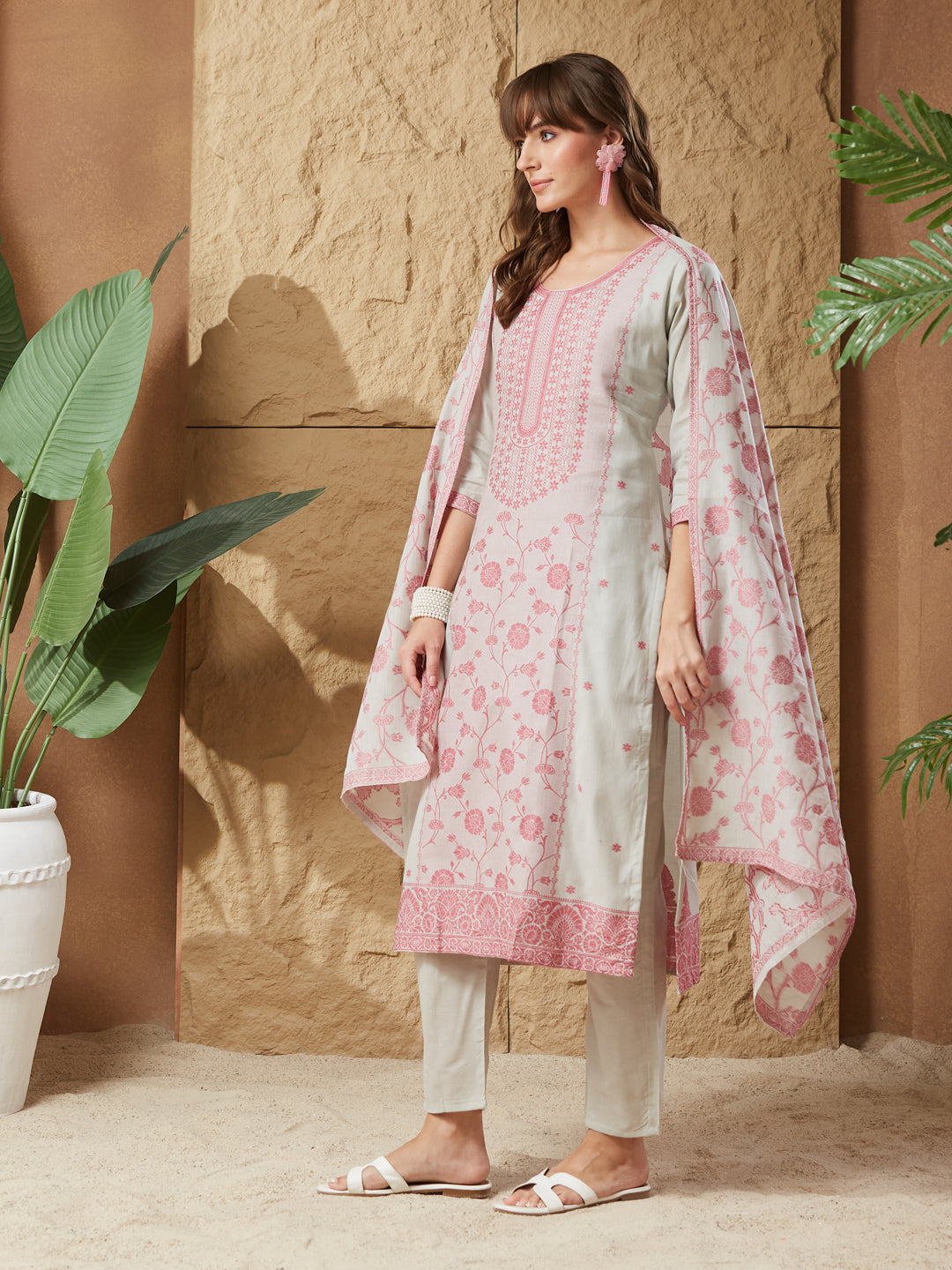 Royal Ethnic Handloom Cotton Weaving Suit Set
