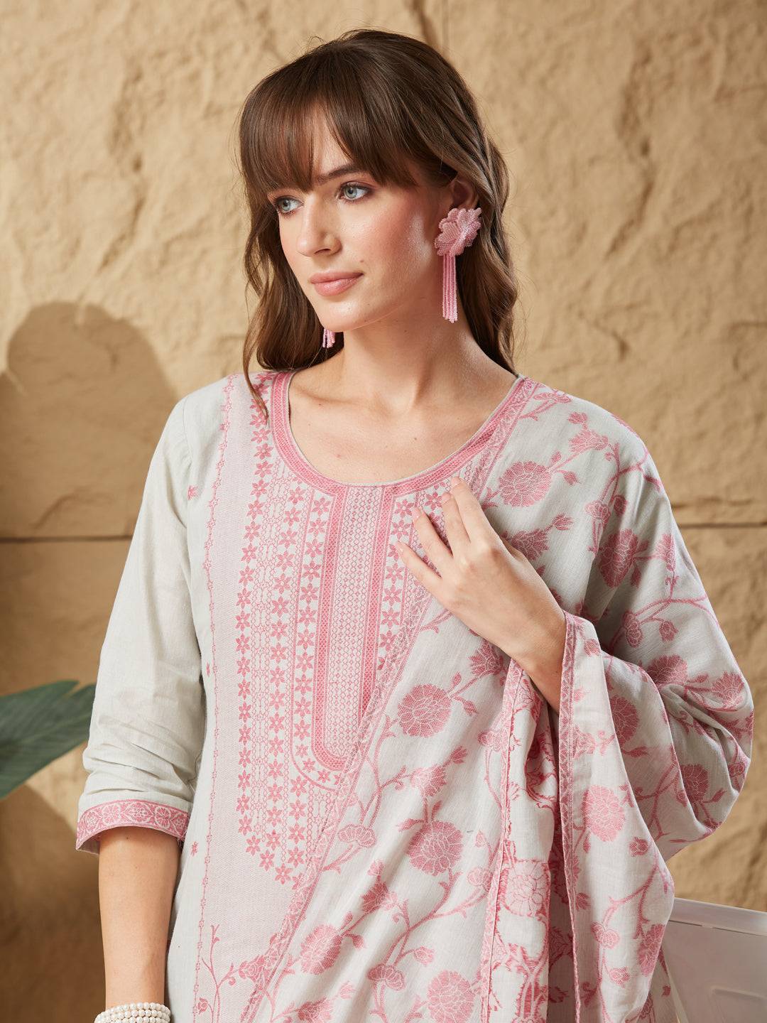 Royal Ethnic Handloom Cotton Weaving Suit Set