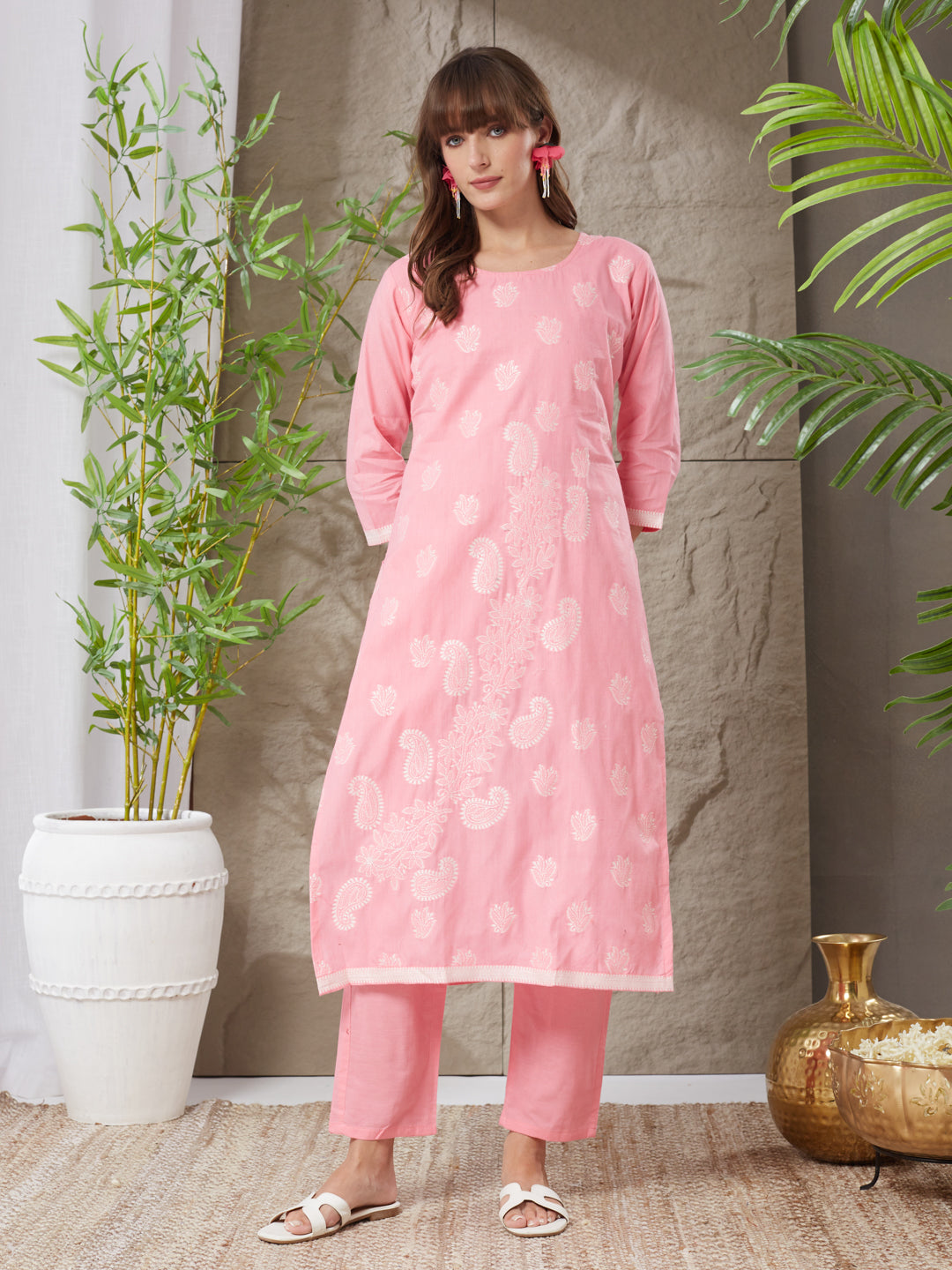 Stunning Handloom Cotton Weaving Suit Set