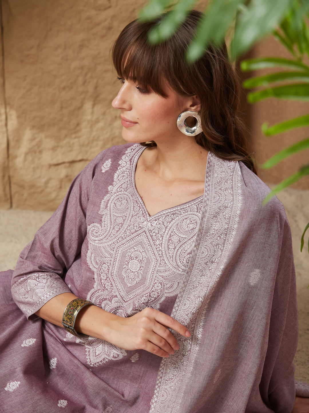 Viral Stylist Handloom Cotton Weaving Suit Set